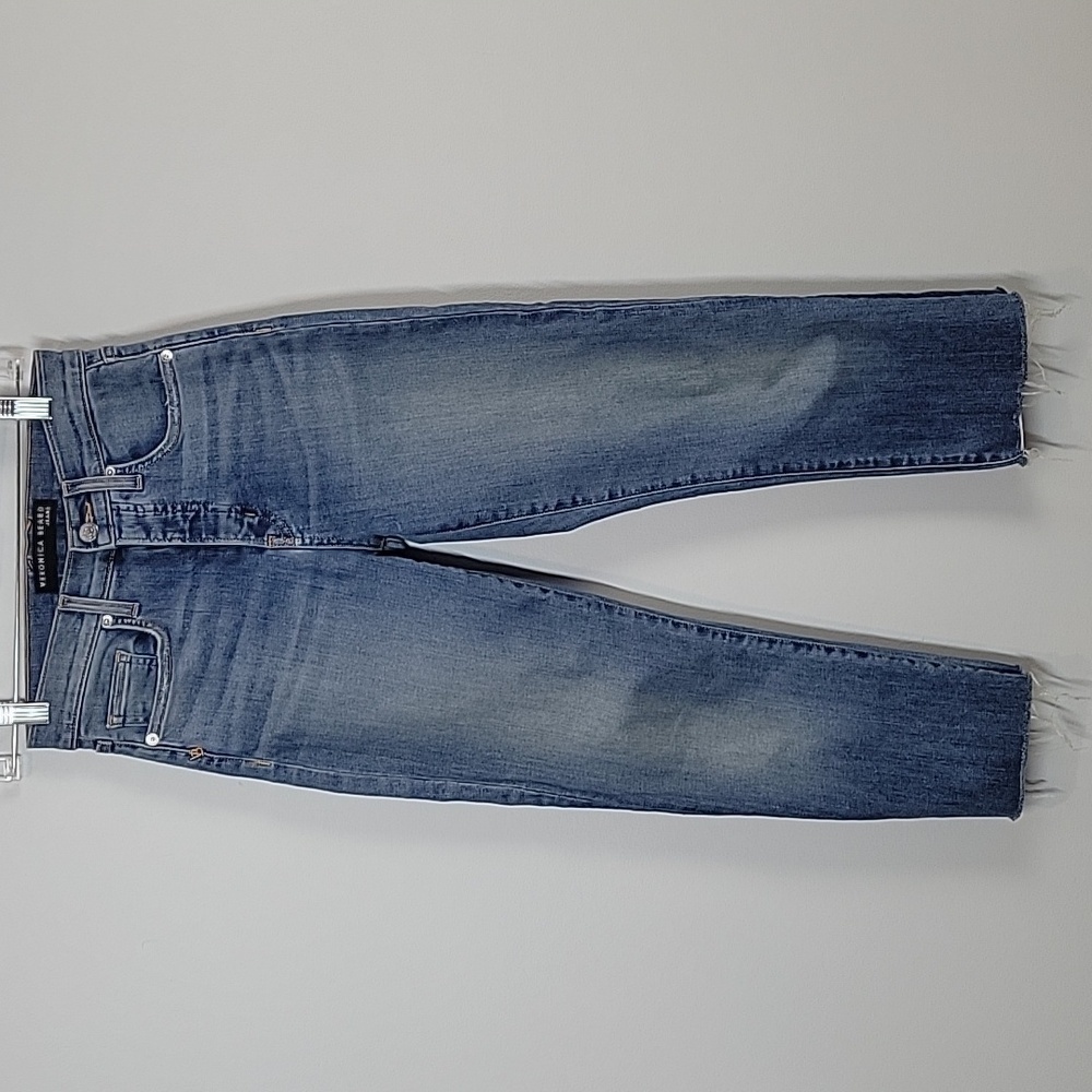 Veronica Beard Slim Straight Cut offs Button Fly Jeans Crop